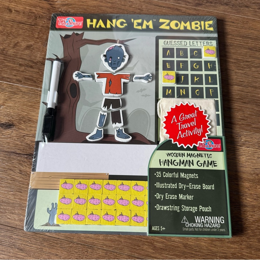 BRAND NEW (NWT) Wooden Zombie Themed Hang Man Game